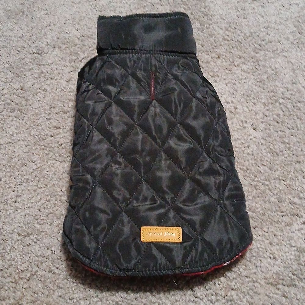 Reversible Waterproof Winter Dog Jacket Coat Plaid and solid Black Sz S … - Picture 7 of 7